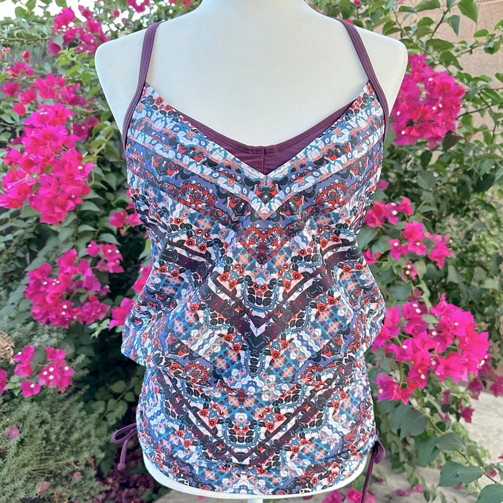 Athleta MARRAKESH SIDE SCRUNCH TANKINI‎ Size 34 B/C SMALL NWOT
